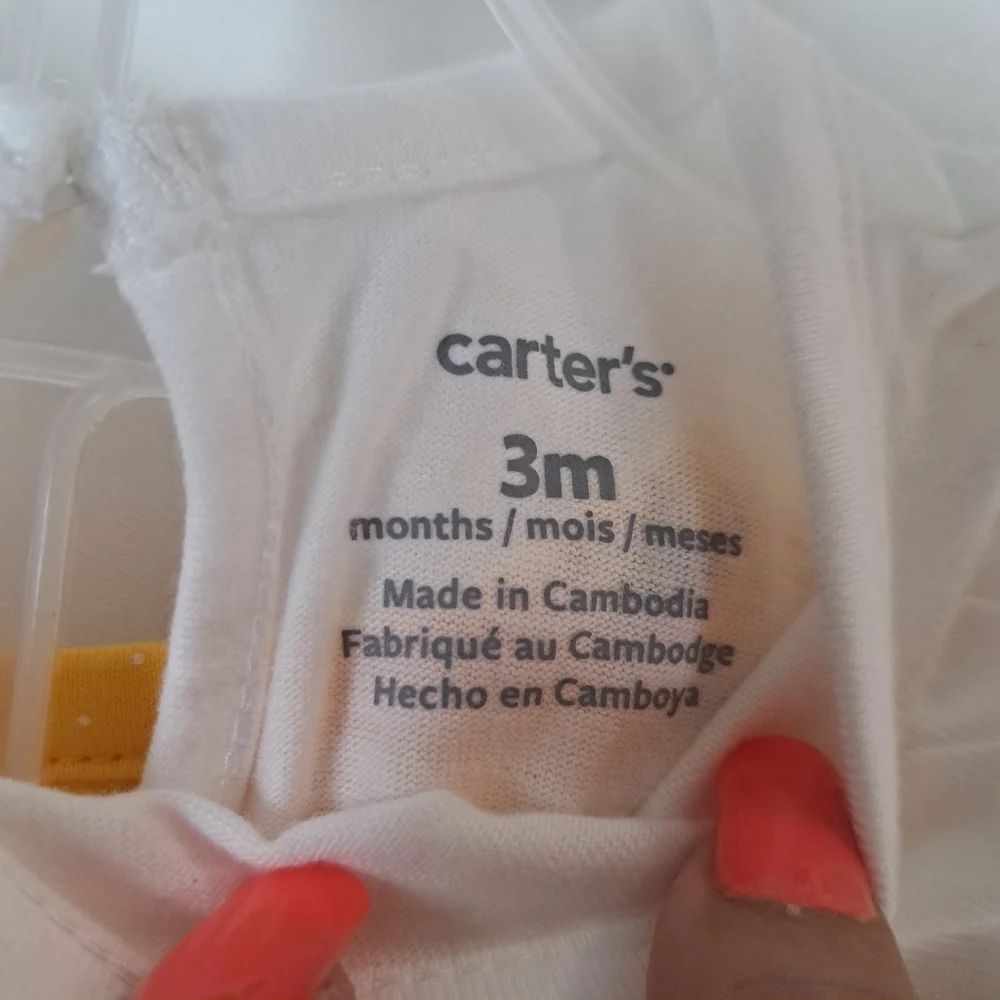 4 Pack)Carters Baby Girl Sz 3 Months Yellow White Daisies Bodysuit‎ Pants Cotton